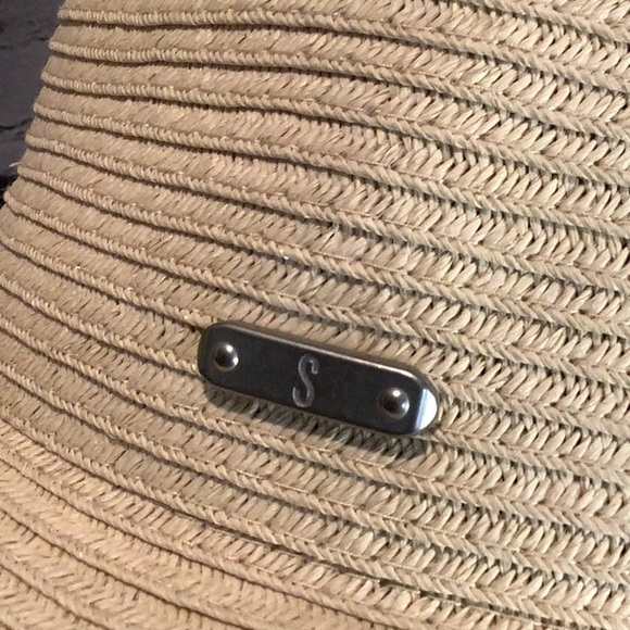 San Diego Hat Company Paper Straw Woven Wide Brim Black Fringe One Size Hat - Picture 8 of 12